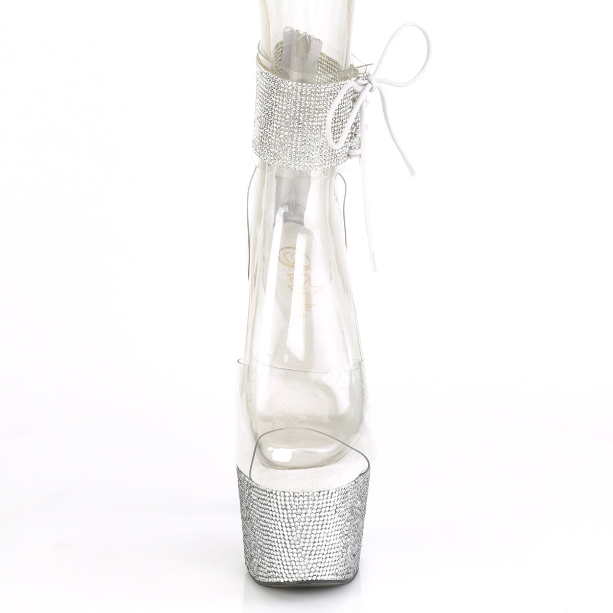 BEJEWELED-724RS 7" Heel, 2 3/4" PF Ankle Cuff Sandal w/RS, Back Zip