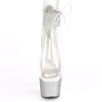 BEJEWELED-724RS 7" Heel, 2 3/4" PF Ankle Cuff Sandal w/RS, Back Zip