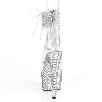 BEJEWELED-724RS 7" Heel, 2 3/4" PF Ankle Cuff Sandal w/RS, Back Zip