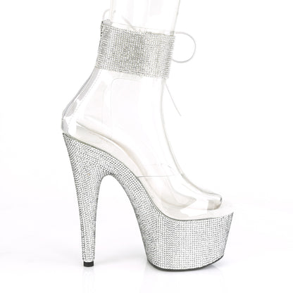 BEJEWELED-724RS 7" Heel, 2 3/4" PF Ankle Cuff Sandal w/RS, Back Zip