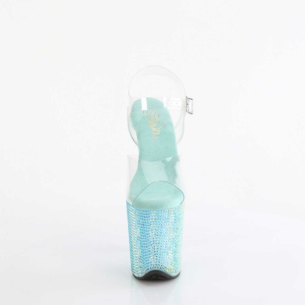 BEJEWELED-808RRS *8" Heel, 4" PF Ankle Strap Sandal w/ Resin RS