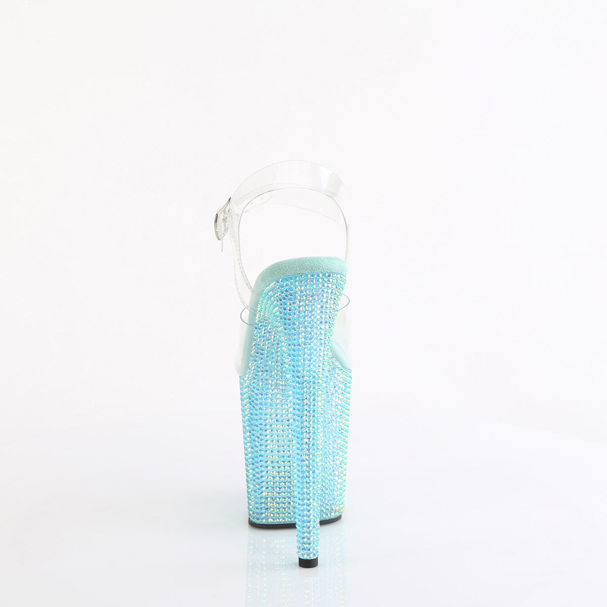 BEJEWELED-808RRS *8" Heel, 4" PF Ankle Strap Sandal w/ Resin RS