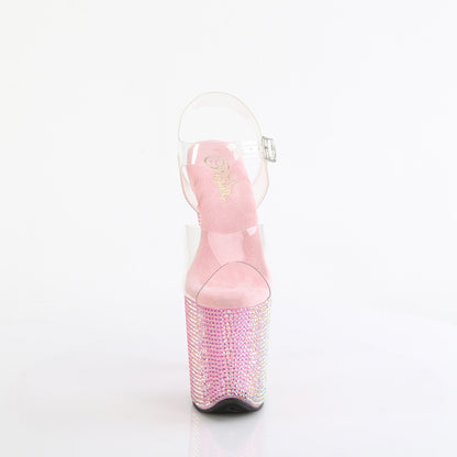BEJEWELED-808RRS *8" Heel, 4" PF Ankle Strap Sandal w/ Resin RS