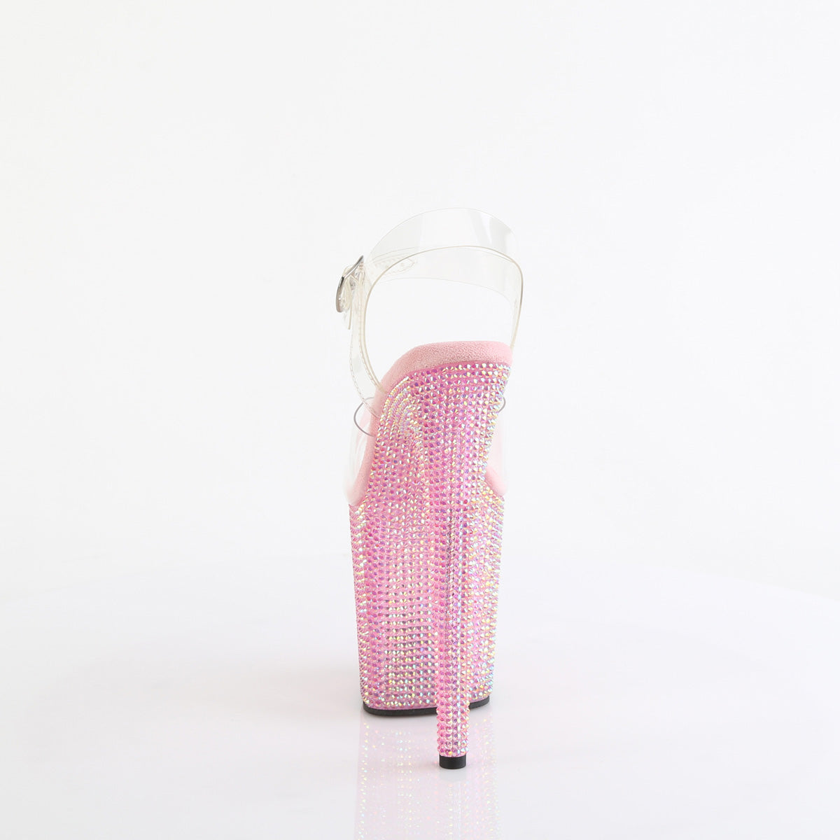 BEJEWELED-808RRS 8" Heel, 4" PF Ankle Strap Sandal w/ Resin RS