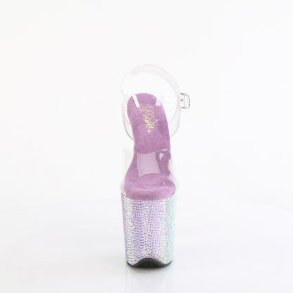 BEJEWELED-808RRS 8" Heel, 4" PF Ankle Strap Sandal w/ Resin RS