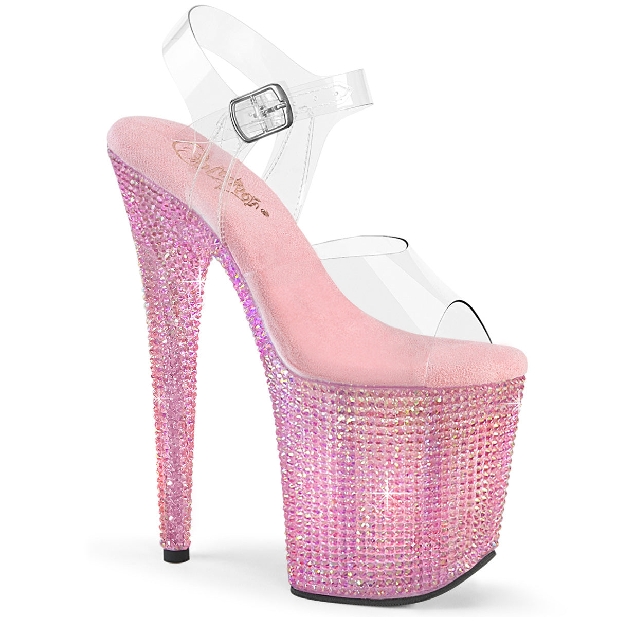 BEJEWELED-808RRS *8" Heel, 4" PF Ankle Strap Sandal w/ Resin RS