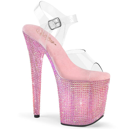 BEJEWELED-808RRS *8" Heel, 4" PF Ankle Strap Sandal w/ Resin RS