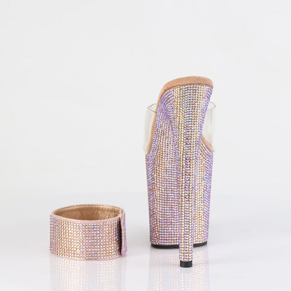 BEJEWELED-812RS 8" Heel, 4" PF RS Embellished Slide w/ Matching