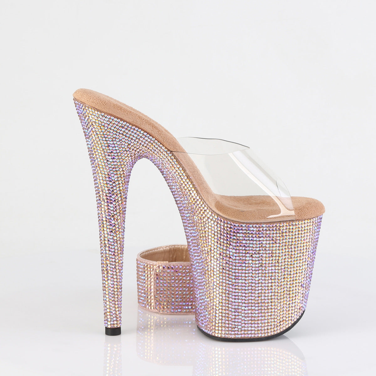 BEJEWELED-812RS 8" Heel, 4" PF RS Embellished Slide w/ Matching