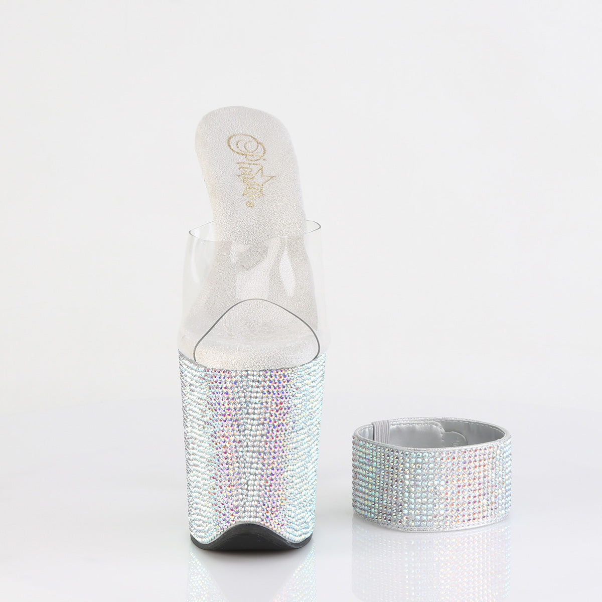 BEJEWELED-812RS 8" Heel, 4" PF RS Embellished Slide w/ Matching
