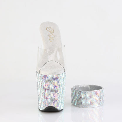 BEJEWELED-812RS 8" Heel, 4" PF RS Embellished Slide w/ Matching