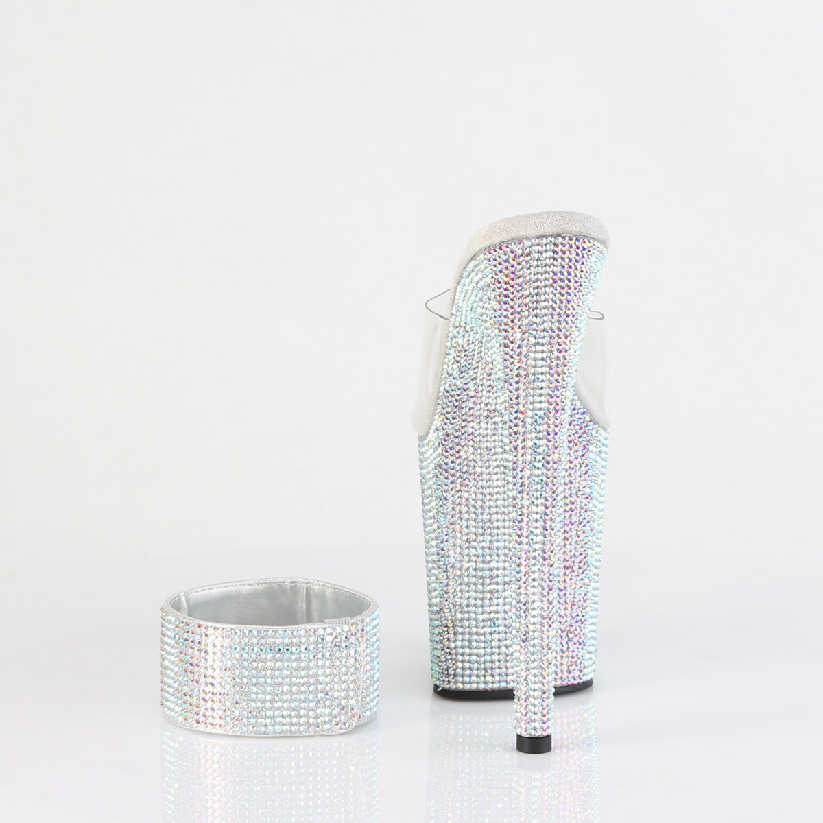 BEJEWELED-812RS 8" Heel, 4" PF RS  Embellished Slide w/ Matching Cuff