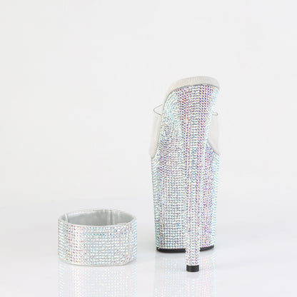 BEJEWELED-812RS 8" Heel, 4" PF RS  Embellished Slide w/ Matching Cuff