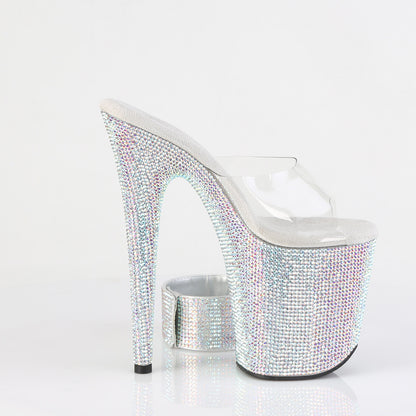 BEJEWELED-812RS 8" Heel, 4" PF RS  Embellished Slide w/ Matching Cuff
