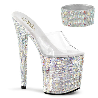 BEJEWELED-812RS 8" Heel, 4" PF RS Embellished Slide w/ Matching