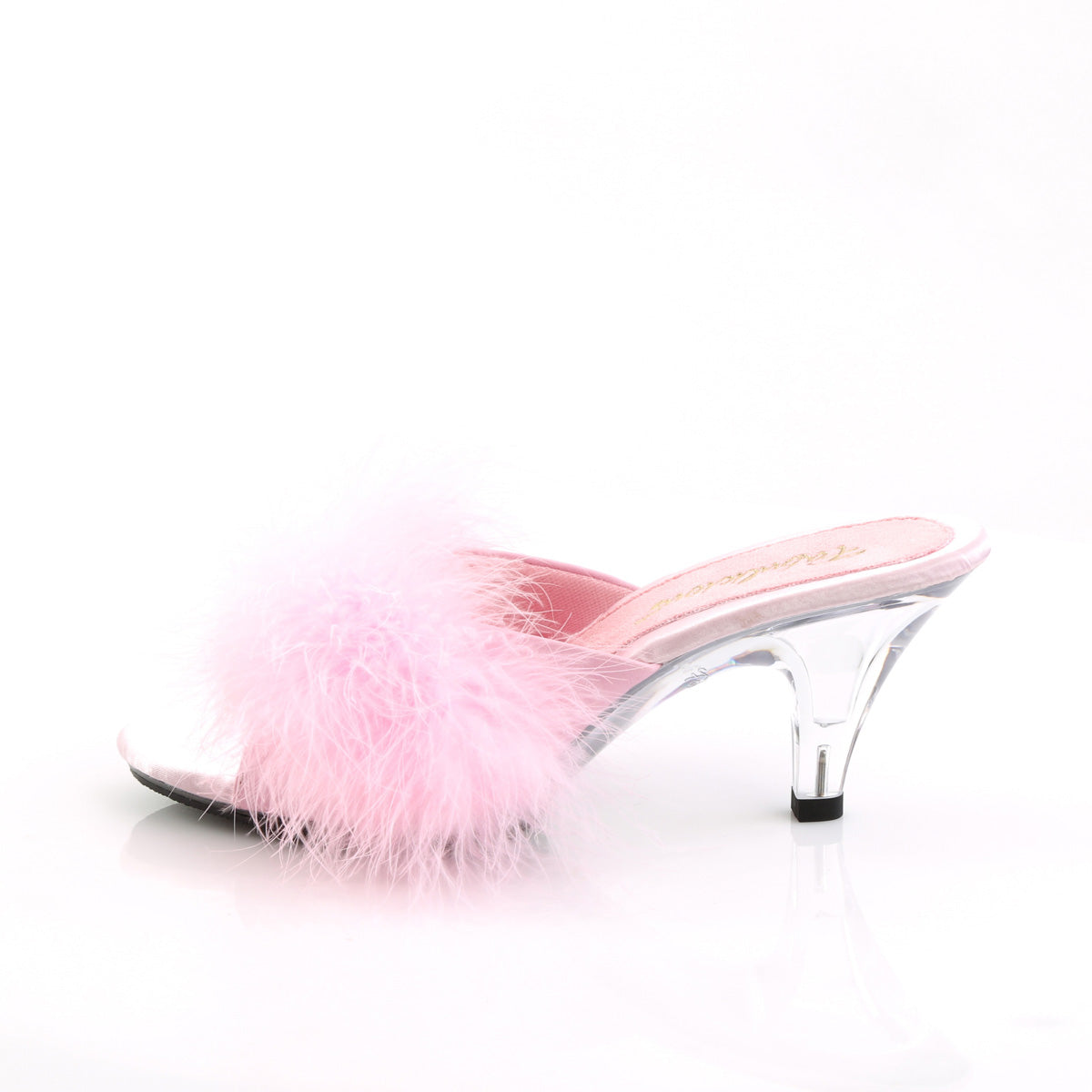 BELLE-301F 3" Heel, 1/8" Mini PF Marabou Fur Slide