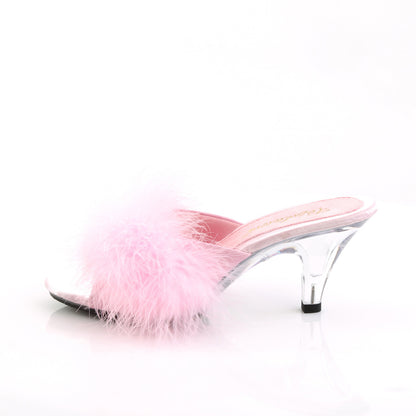 BELLE-301F 3" Heel, 1/8" Mini PF Marabou Fur Slide