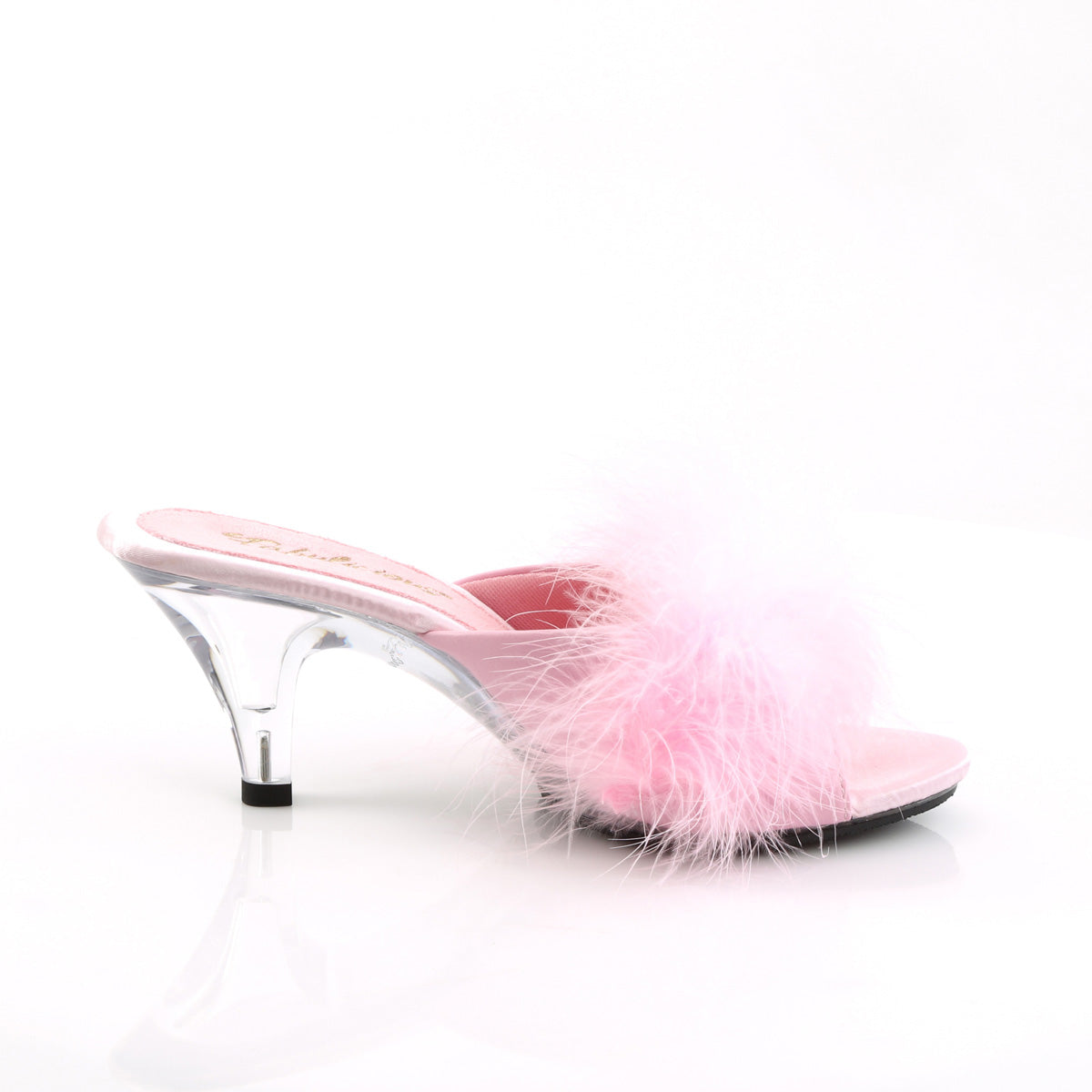 BELLE-301F 3" Heel, 1/8" Mini PF Marabou Fur Slide