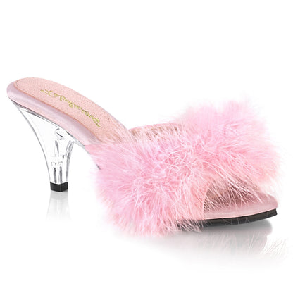 BELLE-301F 3" Heel, 1/8" Mini PF Marabou Fur Slide