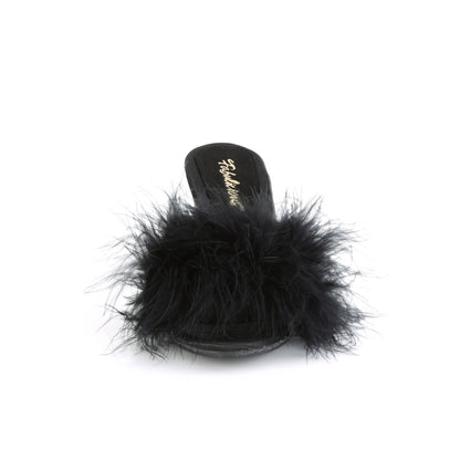 BELLE-301F 3" Heel, 1/8" Mini PF Marabou Fur Slide