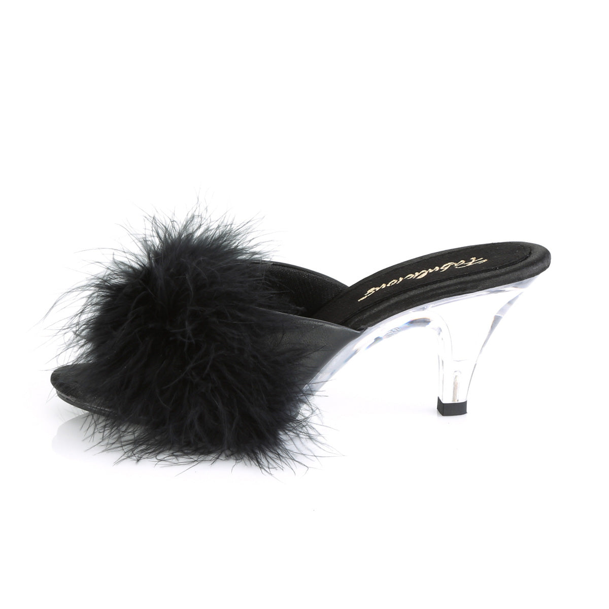 BELLE-301F 3" Heel, 1/8" Mini PF Marabou Fur Slide