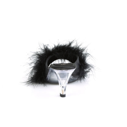 BELLE-301F 3" Heel, 1/8" Mini PF Marabou Fur Slide