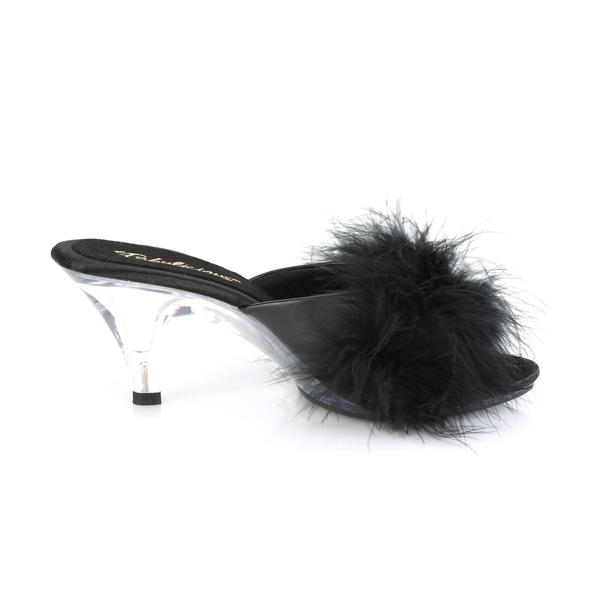 BELLE-301F 3" Heel, 1/8" Mini PF Marabou Fur Slide