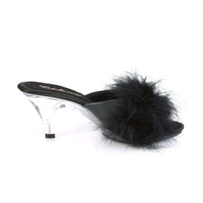 BELLE-301F 3" Heel, 1/8" Mini PF Marabou Fur Slide