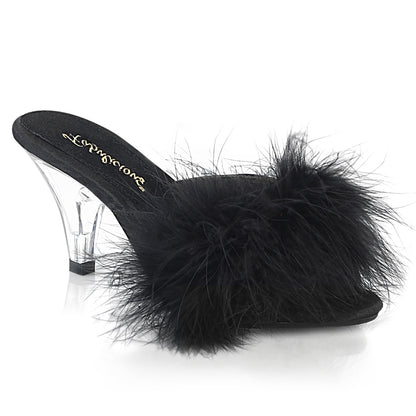 BELLE-301F 3" Heel, 1/8" Mini PF Marabou Fur Slide