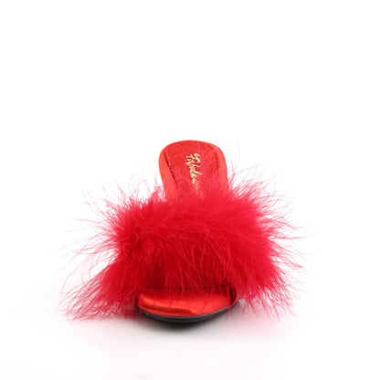 BELLE-301F 3" Heel, 1/8" Mini PF Marabou Fur Slide