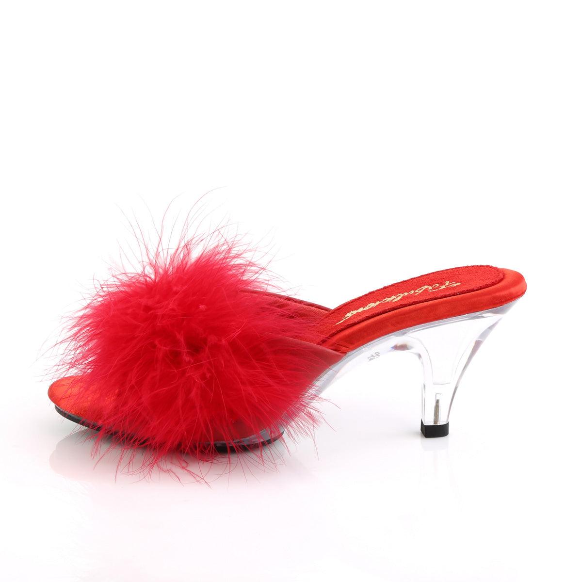 BELLE-301F 3" Heel, 1/8" Mini PF Marabou Fur Slide