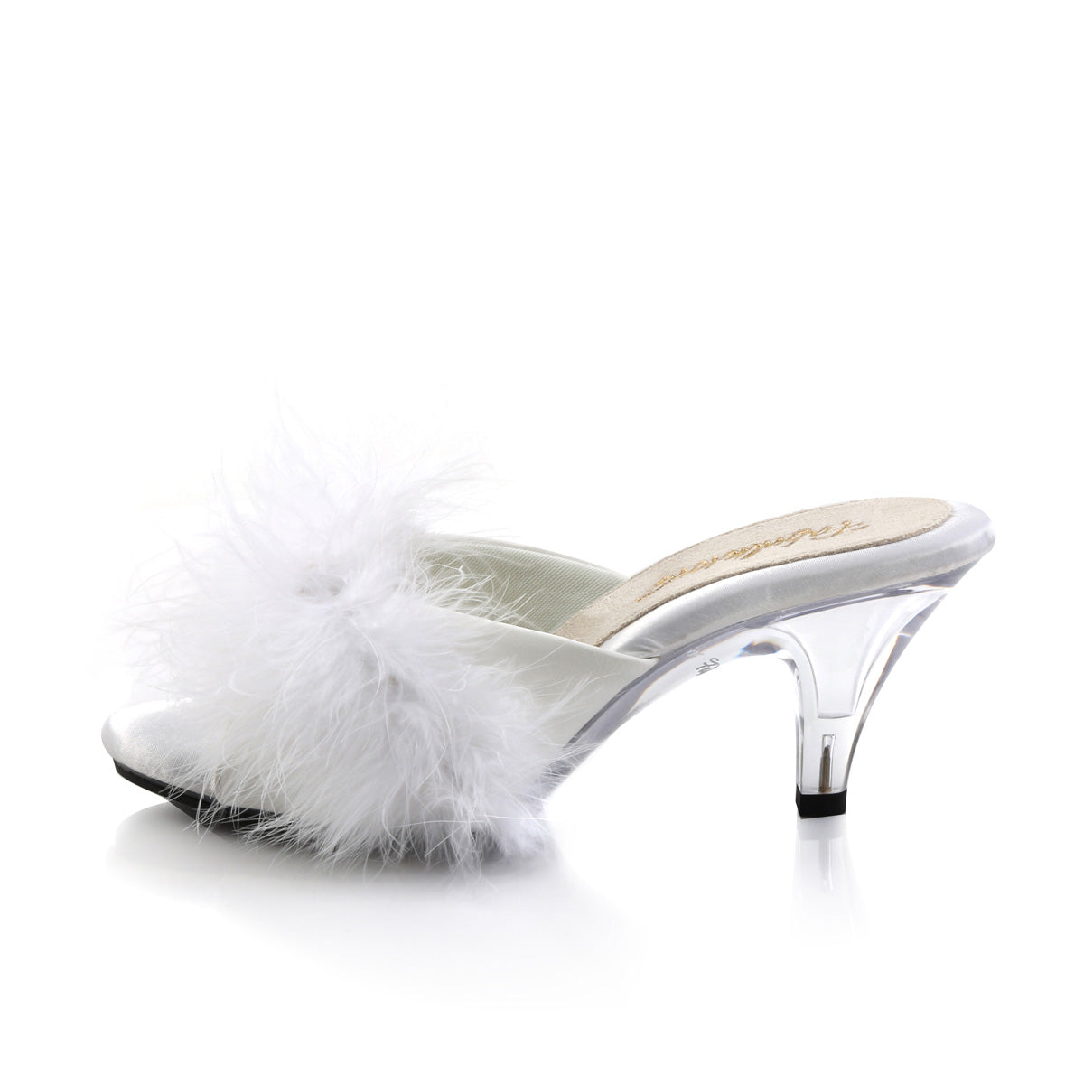 BELLE-301F 3" Heel, 1/8" Mini PF Marabou Fur Slide