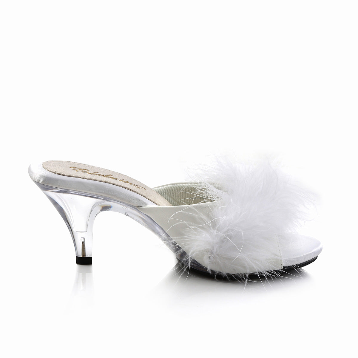 BELLE-301F 3" Heel, 1/8" Mini PF Marabou Fur Slide