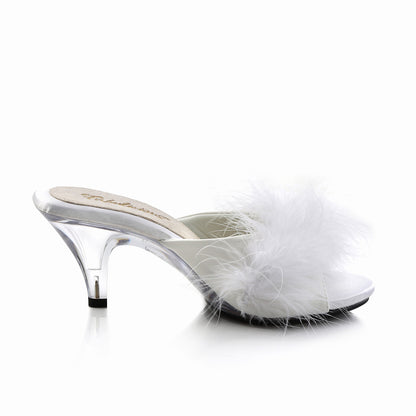 BELLE-301F 3" Heel, 1/8" Mini PF Marabou Fur Slide
