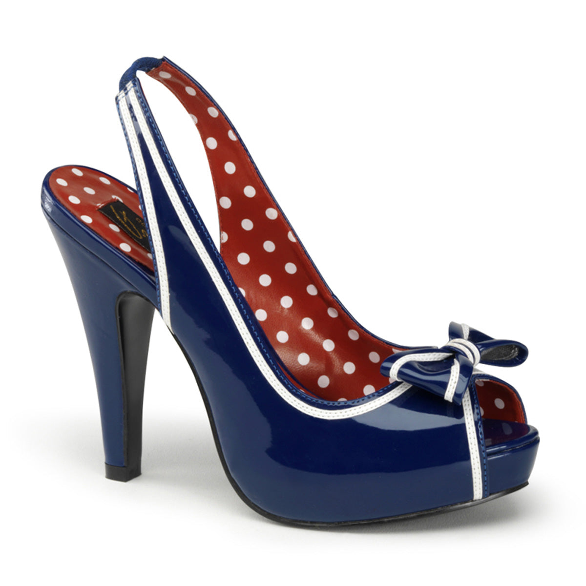 BETTIE-05 *4 1/2" Heel, 1" Hidden PF Peep Toe Slingback Sandal W/ Bow