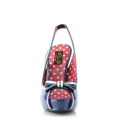 BETTIE-05 *4 1/2" Heel, 1" Hidden PF Peep Toe Slingback Sandal W/ Bow