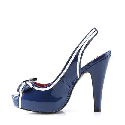 BETTIE-05 *4 1/2" Heel, 1" Hidden PF Peep Toe Slingback Sandal W/ Bow