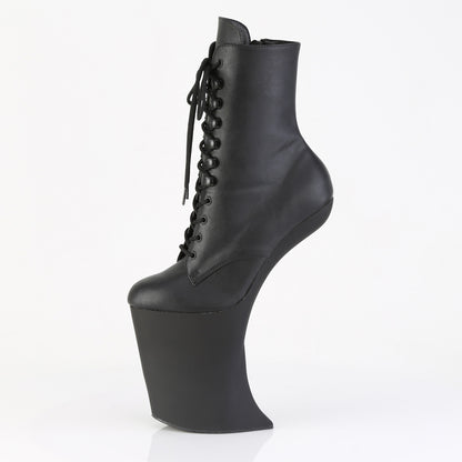 BEWITCHED-1020 9" Heelless, 4" PF Lace-Up Front Ankle Boot, Inside Zip