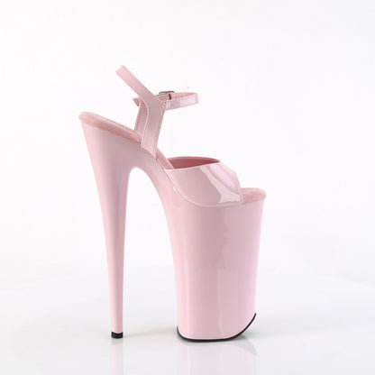BEYOND-009 10" Heel, 6 1/4" Silver Chrome PF Ankle Strap Sandal