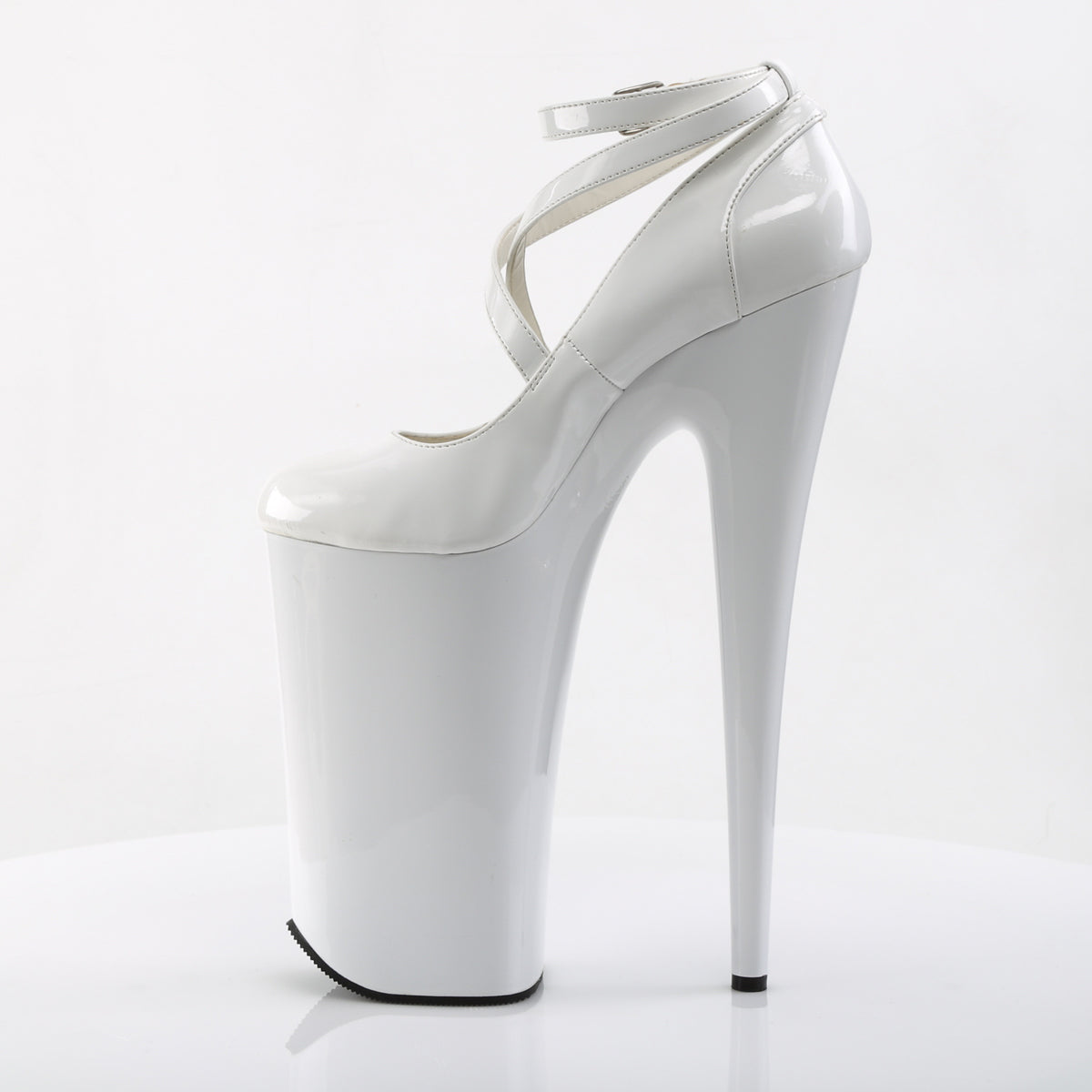 BEYOND-087 *10" Heel, 6 1/4" PF Criss Cross Ankle Strap Pump