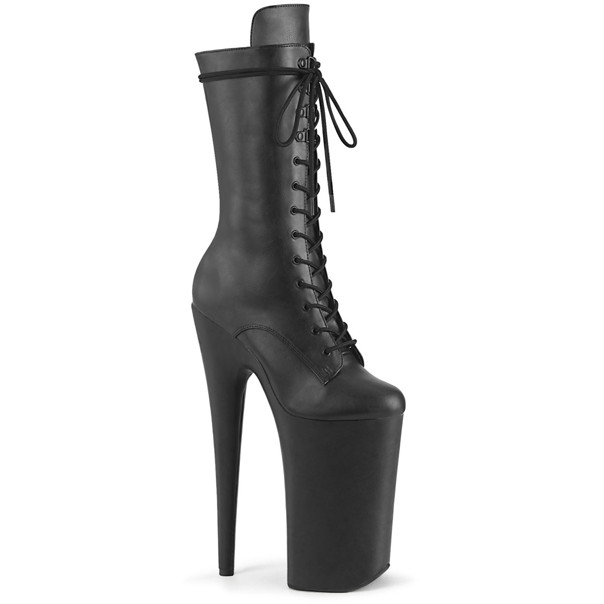 BEYOND-1050WR *10" Heel, 6 1/4" PF Lace-Up Front Mid Calf Boot, Side Zip