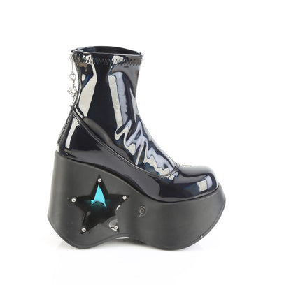 BLAZE-108 5" Star Cutout Platform Wedge Ankle Boot, Back Zip