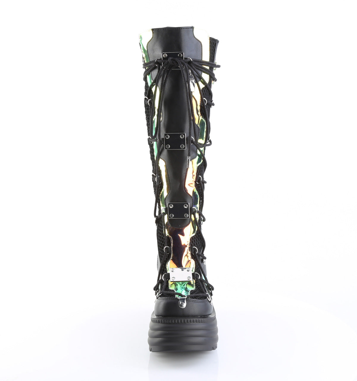 BLAZE-152 4 1/2" Platform Lace-Up Knee High Boot, Inside Zip