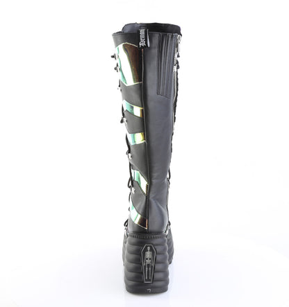 BLAZE-152 4 1/2" Platform Lace-Up Knee High Boot, Inside Zip