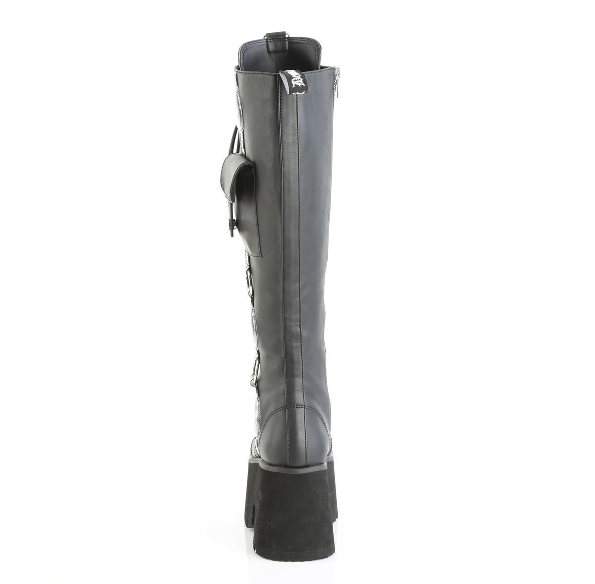 BLAZE-202 3 1/2" Chunky Heel, 2 1/4" PF Lace-Up Knee High BT, Side Zip