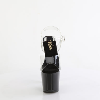 BLISS-708 **7" Beaded Heel, 3 1/4" PF Ankle Strap Sandal