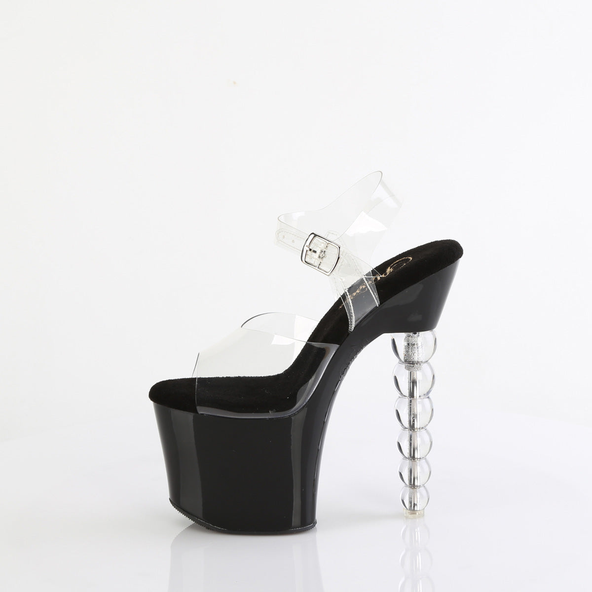BLISS-708 **7" Beaded Heel, 3 1/4" PF Ankle Strap Sandal