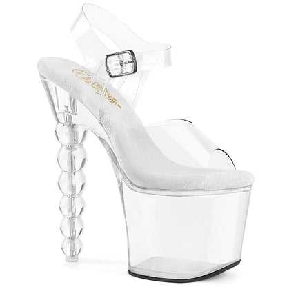 BLISS-708 **7" Beaded Heel, 3 1/4" PF Ankle Strap Sandal