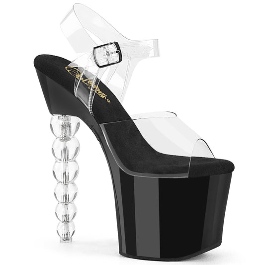 BLISS-708 **7" Beaded Heel, 3 1/4" PF Ankle Strap Sandal