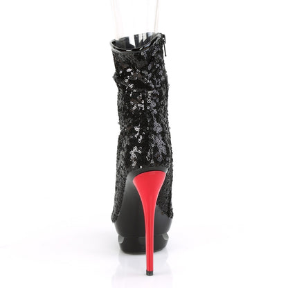 BLONDIE-R-1008 *6" Heel, 1 1/2" PF Two Tone Sequined Open Toe Ankle Boot